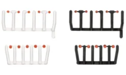 - 80 Signallicher orangetransparent mit schwarzen und weißen Sockeln, je 20x groß und klein, orange, 1:87, Herpa