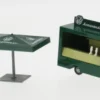 - Ausschankwagen mit Schirm, Bierkästen, Aufsteller und Ausschneidebogen, Ährenbräu, 1:87, Busch