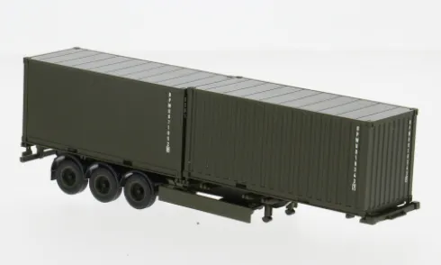 - Containerauflieger 3achs mit 2 x 20 ft. Container, Bundeswehr, 1:87, Herpa Military