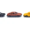 - 3er Set: Drei klassische Personenwagen, schwarz/braun, 1982, 1:87, Wiking