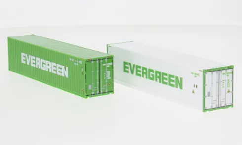 - 2er Set: 40ft. Container, Evergreen, 1:87, Herpa