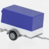 - PKW Planenanhänger 1achs, blau/weiss, 1:87, Herpa