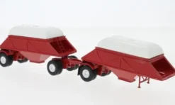 Anhänger Double Bottom Dump Trailer, rot, 1955, 1:64, Neo