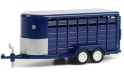 Anhänger 14-Foot Livestock Trailer, dunkelblau, 1:64, Greenlight