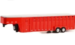 Anhänger Gooseneck Livestock Trailer, rot, 1:64, Greenlight