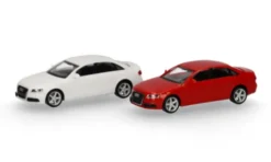 Audi 2er Set: A4, weiss/rot, 2007, 1:87, Herpa MiniKit
