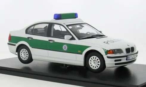 BMW 3-Series E46, weiss/grün, 1999, Polizei (D), 1:18, KK Scale