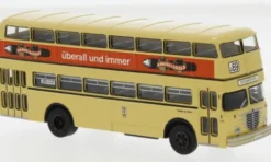 Büssing D2U Doppeldecker, 1960, BVG - Handelsgold, 1:87, Brekina