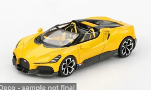 Bugatti W16, gelb/schwarz, 2023, 1:64, Mini GT