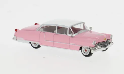 Cadillac Fleetwood, pink/weiss, 1955, 1:87, Brekina