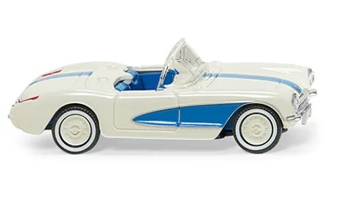 Chevrolet Corvette (C1) Convertible, weiss/blau, 1953, 1:87, Wiking