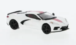 Chevrolet Corvette (C8) Stingray, weiss/rot, 2020, 1:87, PCX87