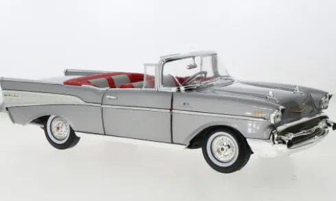 Chevrolet Bel Air Convertible, grau, 1957, 1:18, Auto World