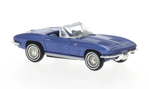 Chevrolet Corvette C2 Cabrio, blau, 1962, 1:87, Brekina