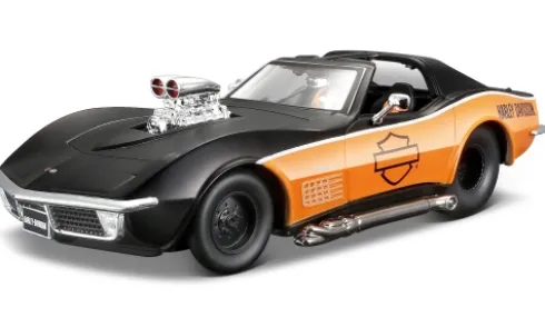 Chevrolet Corvette, schwarz/orange, 1970, Harley-Davidson, 1:24, Maisto