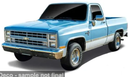 Chevrolet C10 Pick Up, blau/weiss, 1986, 1:43, Bburago