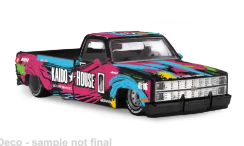 Chevrolet Silverado Dually Kaido Splash V1, schwarz/Dekor, 1980, 1:64, Mini GT