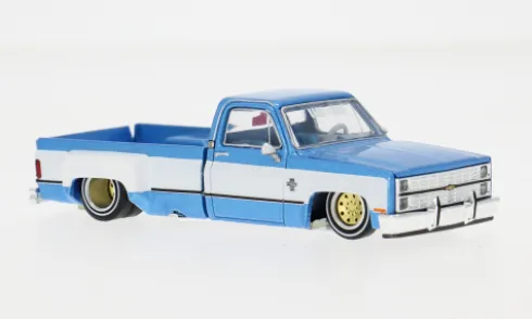 Chevrolet Silverado Dually Vintage Spec V1, blau/weiss, 1:64, Mini GT