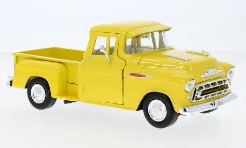 Chevrolet 3100 Stepside Pick Up, gelb, 1957, 1:24, Motormax