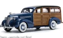 Chevrolet Woody Surf Wagon, dunkelblau/Holzoptik, 1939, 1:18, Sun Star