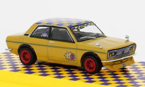 Datsun 510, gelb/Dekor, 1:64, Tarmac Works