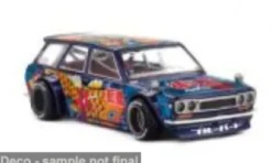 Datsun 510 Wagon KOI V1, blau/Dekor, 1969, 1:64, Mini GT