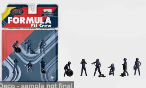 Diorama Formula Pit Crew Team Blue, 1:64, American Diorama