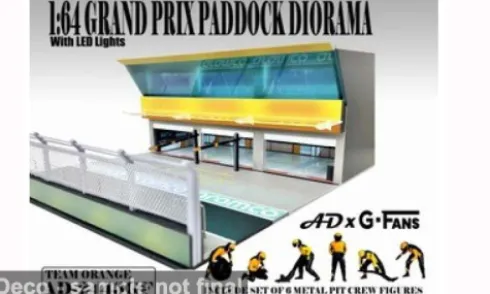 Diorama Grand Prix Paddock Diorama Team Orange, 1:64, American Diorama