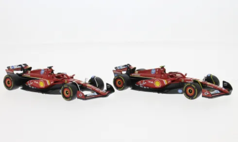 Ferrari 2er-Set: SF-24, 2024, C.Leclerc/C.Sainz, 1:43, Bburago