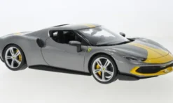 Ferrari 296 GTB, grau/gelb, 1:18, Bburago