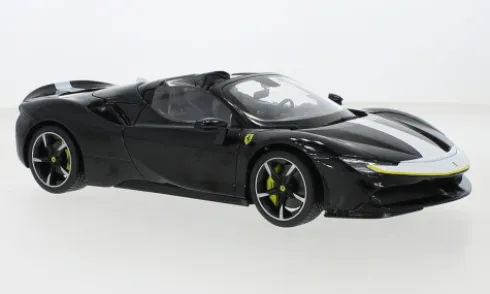 Ferrari SF90 Stradale, schwarz/weiss, 1:18, Bburago