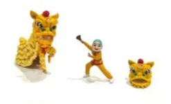 Figuren Lions Dance, rot, 1:64, American Diorama