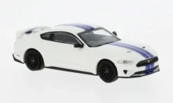 Ford Mustang GT, weiss/blau, 2018, 1:87, Minichamps