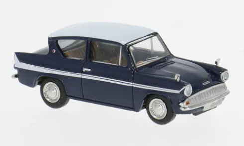 Ford Anglia, dunkelblau/weiss, 1959, 1:87, Brekina