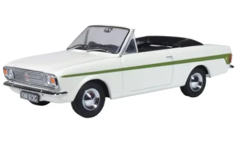 Ford Cortina MkII Crayford Convertible, weiss/grün, 1:43, Oxford