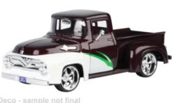 Ford F-100 Pick Up, dunkelrot/weiss, 1956, 1:24, Motormax