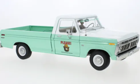 Ford F-100, türkis/weiss, 1975, Smokey Bear, 1:18, Greenlight