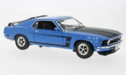 Ford Mustang Boss 302, blau/schwarz, 1969, 1:18, Welly