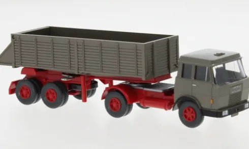 Hanomag-Henschel Hinterkippersattelzug, grau, 1969, 1:87, Wiking