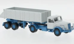 Henschel Hinterkippersattelzug, hellblau/weiss, 1955, 1:87, Wiking