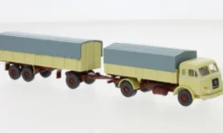 Henschel Pritschenhängerzug, beige, 1955, 1:87, Wiking