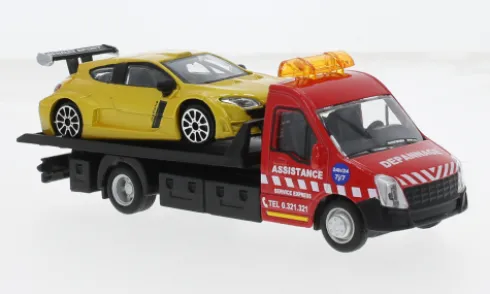Iveco Daily Transporter, rot/gelb, 1:43, Bburago