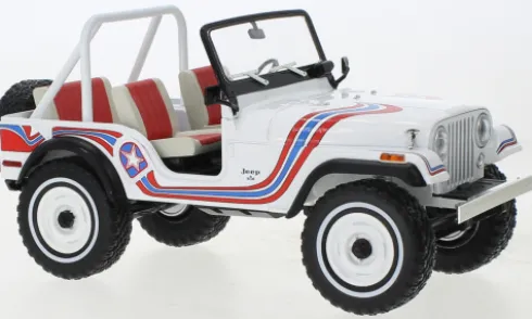 Jeep CJ-5 Super Jeep, weiss/Dekor, 1968, 1:18, Greenlight