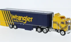 Kenworth K 100 Aerodyne Renntransport-SZ, 1980, Wrangler Racing, 1:87, Brekina