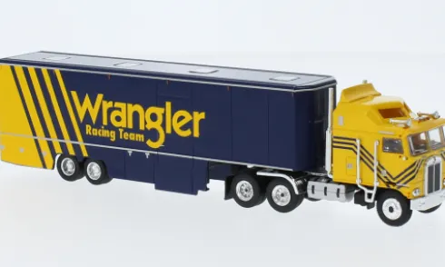 Kenworth K 100 Aerodyne Renntransport-SZ, 1980, Wrangler Racing, 1:87, Brekina
