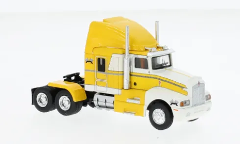 Kenworth T 600, gelb/weiss, 1984, 1:87, Brekina