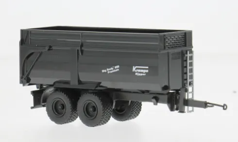 Krampe Big Body 650 Hinterkipper mit Silageaufsatz, schwarz, 1:87, Herpa