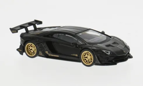 Lamborghini Aventador, schwarz/gold, 2025, 1:64, Mini GT