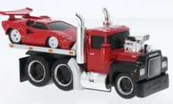 Mack R685ST Flatbed, rot/schwarz, 1980, 1:64, Maisto