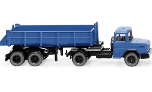 Magirus Deutz Hinterkippersattelzug, blau, 1:87, Wiking